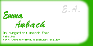 emma ambach business card